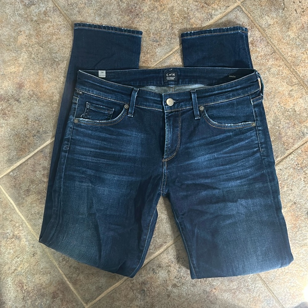 Citizens of humanity slim skinny jeans mid rise size 28 dark wash